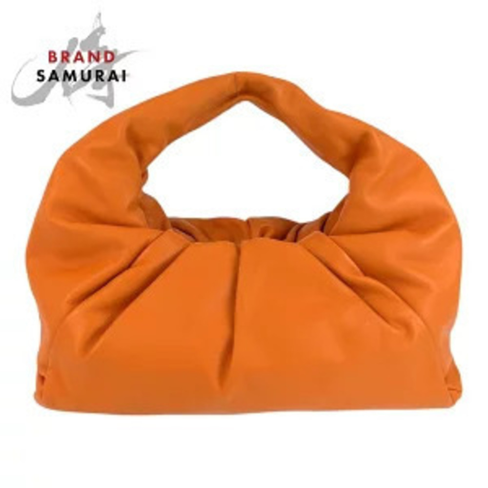 Bottega Veneta The Shoulder Pouch Clutch Orange Leather Hobo Bag Handbag